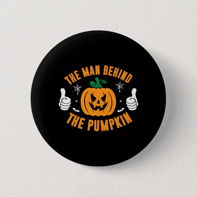 Mannen bakom Pumpkin Shirts Halloween Shirt Knapp (Framsida)