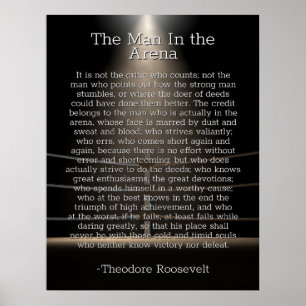Mannen i Arena av Theodore Roosevelt Poster V2