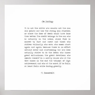 Mannen i Arena-citatet av Theodore Roosevelt Poster