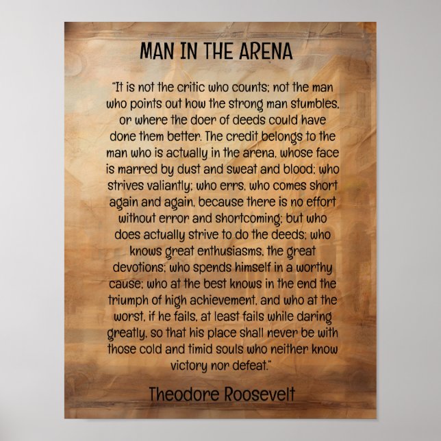 Mannen i Arena-Theodore Roosevelt Poster (Framsidan)