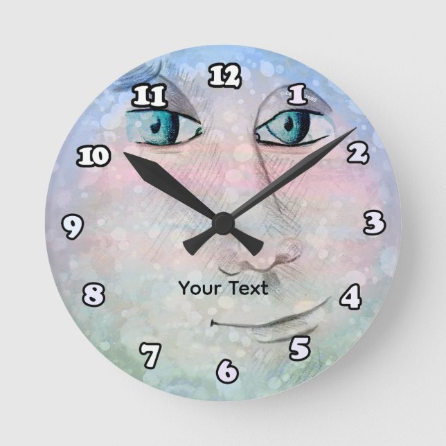 Mannen i månen rund klocka (Framsida)