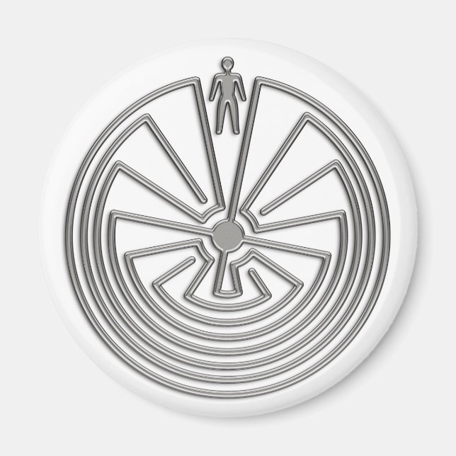 Mannen i Maze - silver Magnet (Framsidan)