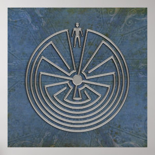 Mannen i Maze - silver Poster