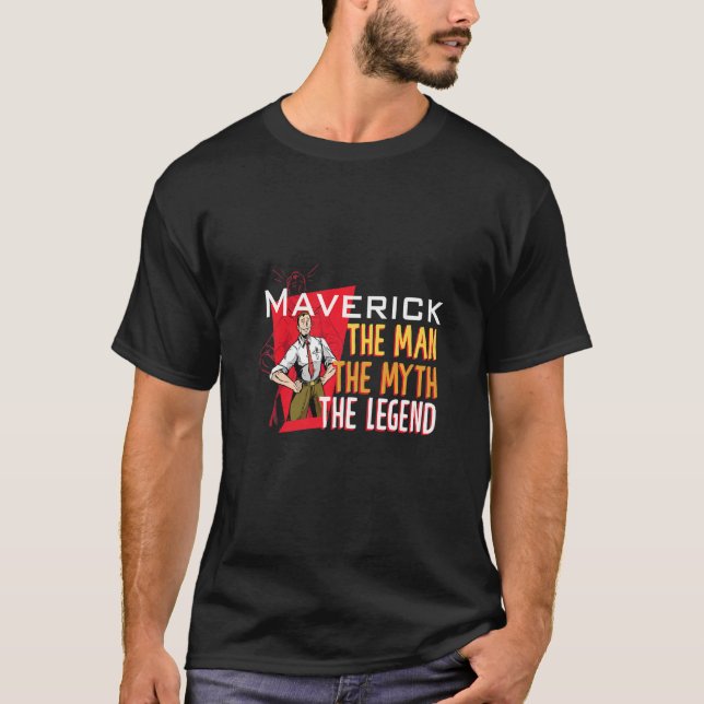 Mannen i myten om legenden Maverick Premium T Shirt (Framsida)