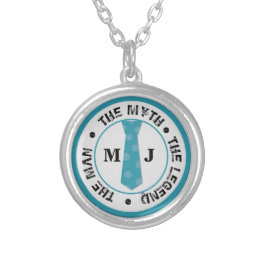 Mannen i myten om legenden personlig namn silverpläterat halsband