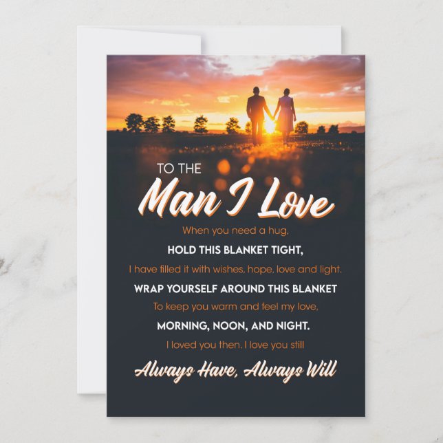 Mannen jag älskar | Till mannen jag älskar som jag Julkort (Framsida)