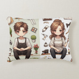 Mannen, kvinnan över. 1 dekorfärg prydnadskudde