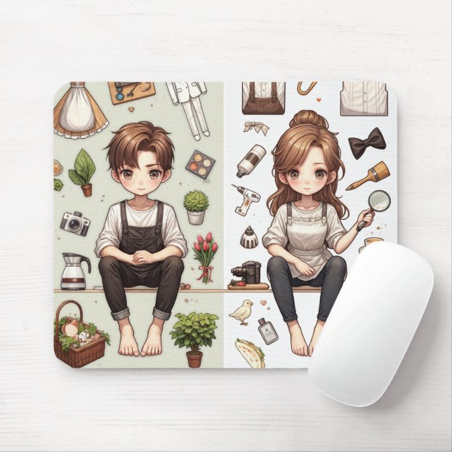 Mannen, kvinnan över.1-musmattan musmatta (Med mus)