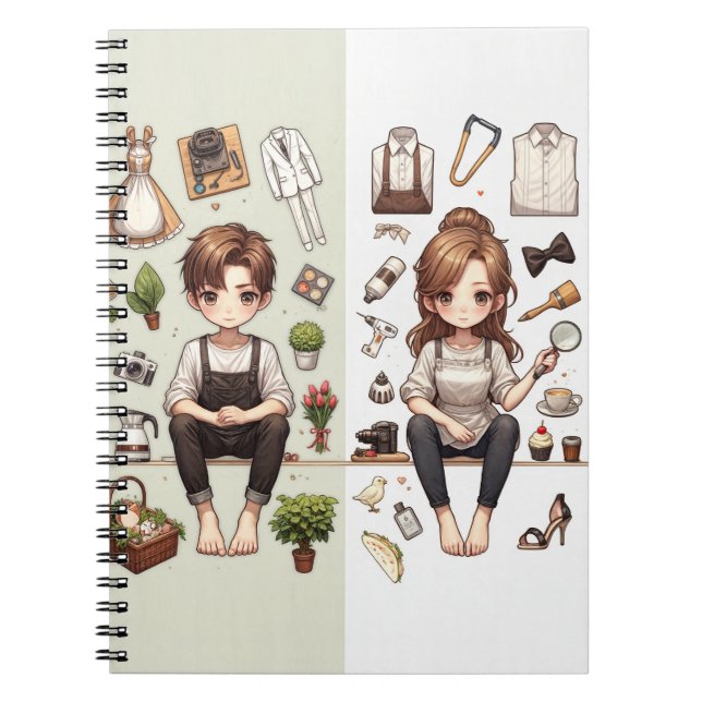 Mannen, kvinnan över.1 Spiral-foto Anteckningsbok (Framsidan)