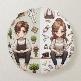 Mannen, kvinnan ver. 1 Rund Kudd Kudde