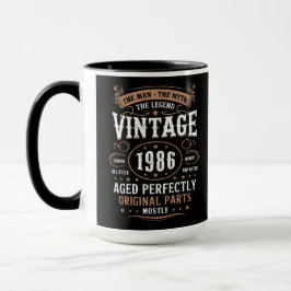 Mannen Legenden Vintage 1986 Födelsedag 40-årsdag Mugg