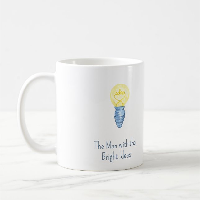 Mannen med den lysande idé-glödlampan kaffemugg (Vänster)