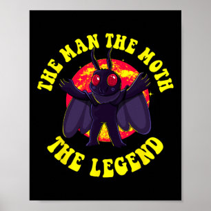 Mannen Moth the Legend Mothman Cute Cryptid C Poster