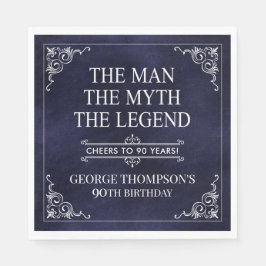 Mannen, myten, den 90:e födelsedagsblått pappersservett