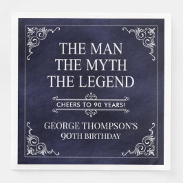 Mannen, myten, den 90:e födelsedagsblått pappersservett