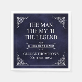 Mannen, myten, den 90:e födelsedagsblått pappersservett