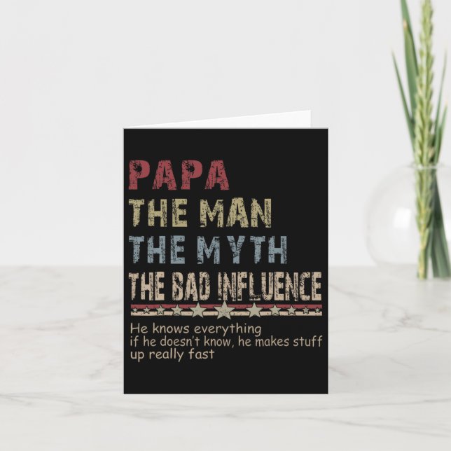 Mannen Myten Den Dåliga Influensen Tröja Pappor D Kort (Framsida)