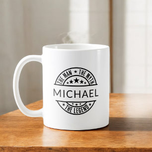 Mannen myten det egna namnet på förklaringen kaffemugg