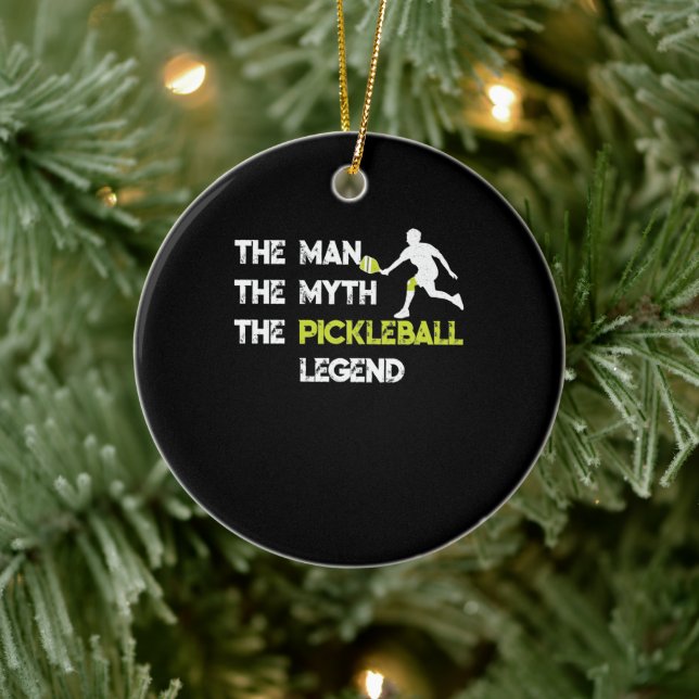 Mannen myten i pickleball-legenden julgransprydnad keramik (Träd)