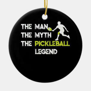 Mannen myten i pickleball-legenden t julgransprydnad keramik