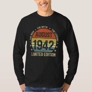Mannen Myten Legend Augusti 1942 80-årsdag T Shirt