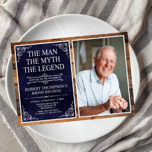 Mannen Myten Legenden 100-årsdag Inbjudningar