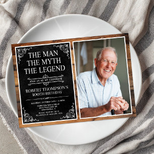 Mannen Myten Legenden 100-årsdag Inbjudningar
