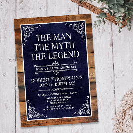 Mannen Myten Legenden 100-årsdag Inbjudningar