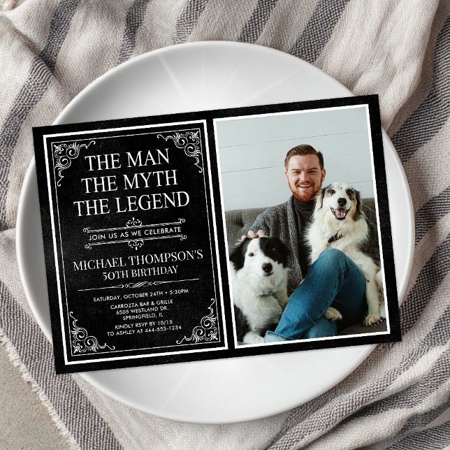 Mannen Myten Legenden 50-årsdag Inbjudningar (Skapare uppladdad)