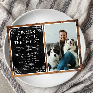 Mannen Myten Legenden 50-årsdag Inbjudningar