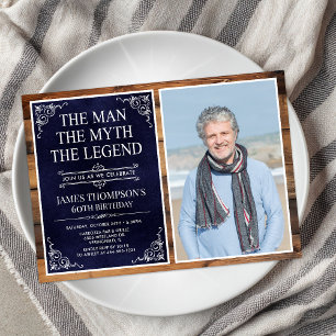 Mannen Myten Legenden 60-årsdag Inbjudningar