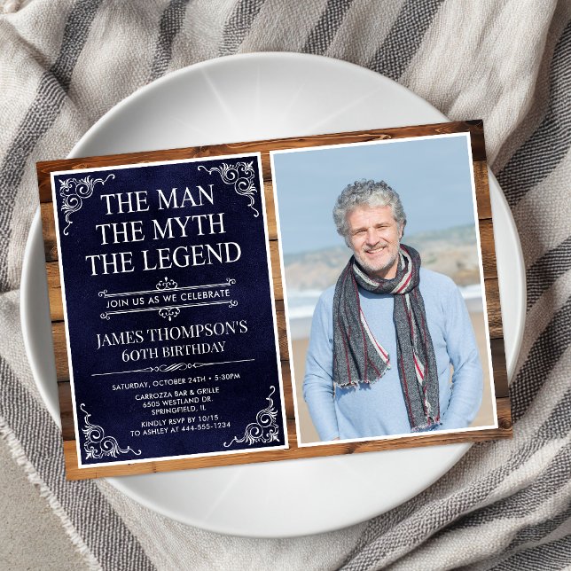 Mannen Myten Legenden 60-årsdag Inbjudningar (Skapare uppladdad)
