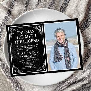 Mannen Myten Legenden 60-årsdag Inbjudningar