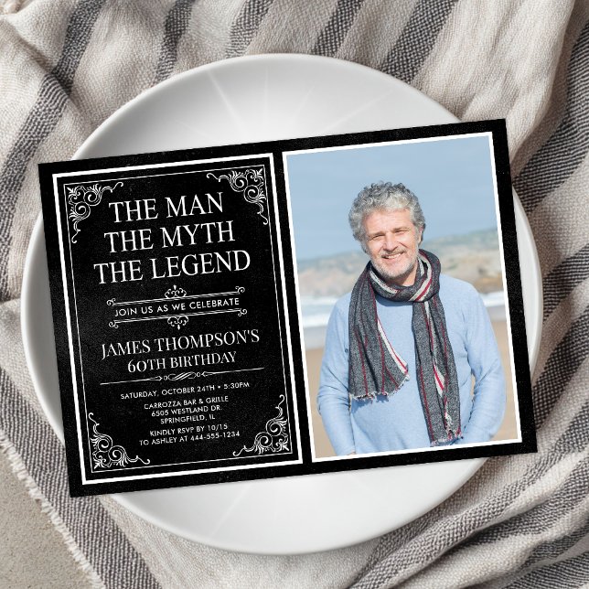 Mannen Myten Legenden 60-årsdag Inbjudningar (Skapare uppladdad)