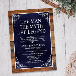 Mannen Myten Legenden 60-årsdag Inbjudningar