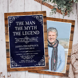 Mannen Myten Legenden 60-årsdag Inbjudningar