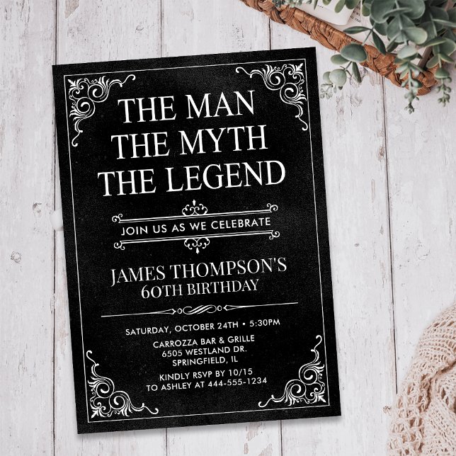 Mannen Myten Legenden 60-årsdag Inbjudningar (Skapare uppladdad)
