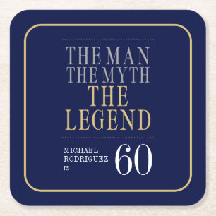 Mannen Myten Legenden 60-årsdag Underlägg Papper Kvadrat