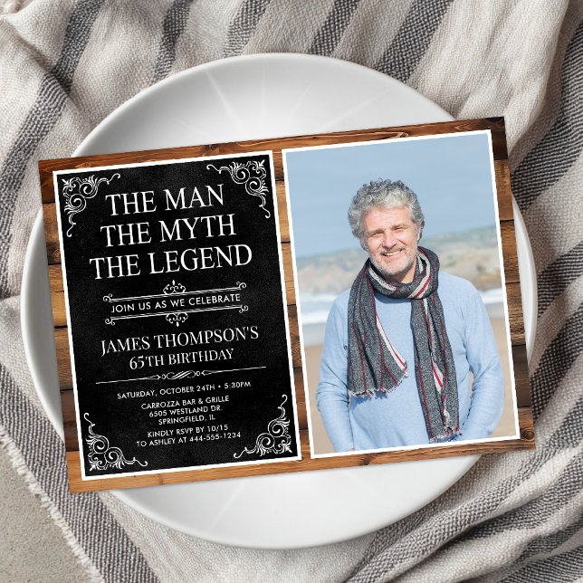 Mannen Myten Legenden 65-årsdag Inbjudningar (Skapare uppladdad)