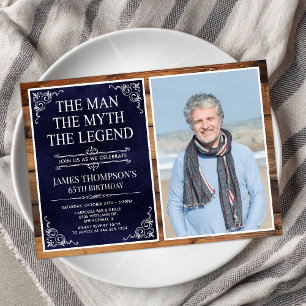Mannen Myten Legenden 65-årsdag Inbjudningar