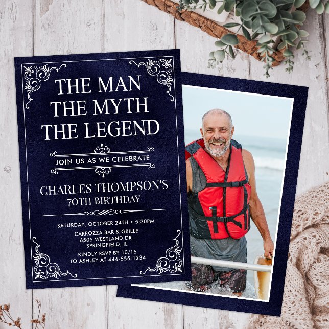 Mannen Myten Legenden 70-årsdag Inbjudningar (Skapare uppladdad)