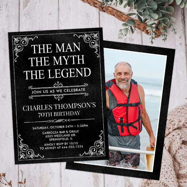 Mannen Myten Legenden 70-årsdag Inbjudningar (Skapare uppladdad)