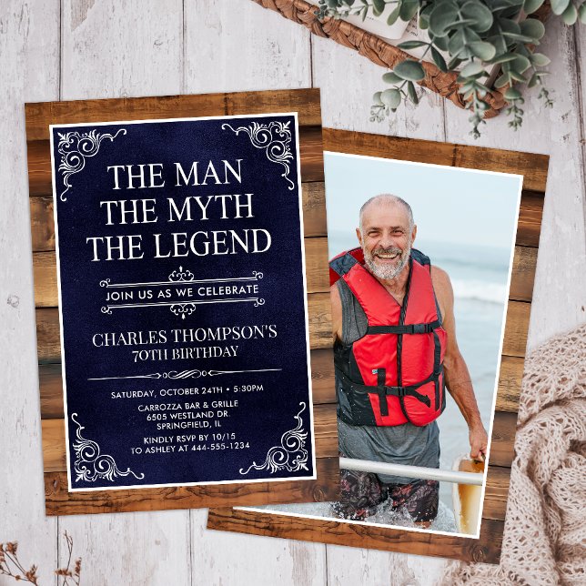 Mannen Myten Legenden 70-årsdag Inbjudningar (Skapare uppladdad)