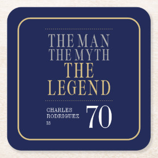 Mannen Myten Legenden 70-årsdag Underlägg Papper Kvadrat