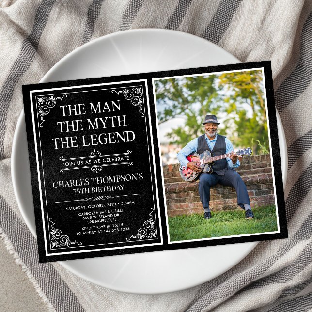 Mannen Myten Legenden 75-årsdag Inbjudningar (Skapare uppladdad)