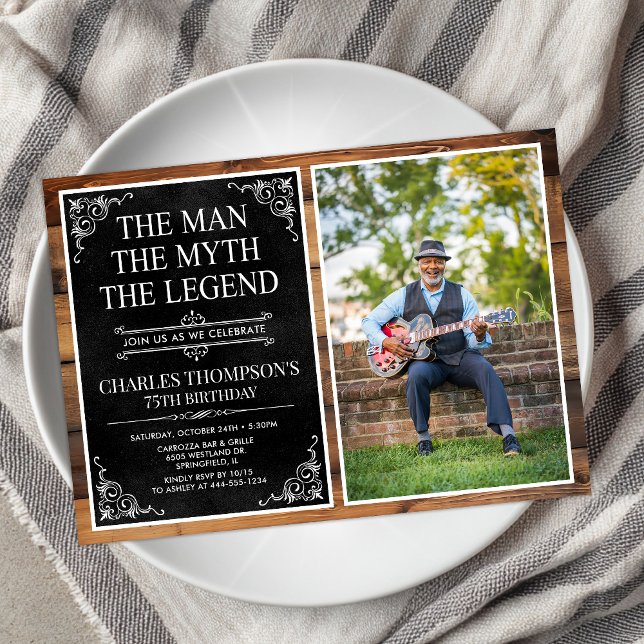 Mannen Myten Legenden 75-årsdag Inbjudningar (Skapare uppladdad)