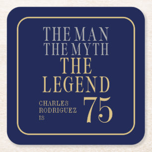 Mannen Myten Legenden 75-årsdag Underlägg Papper Kvadrat
