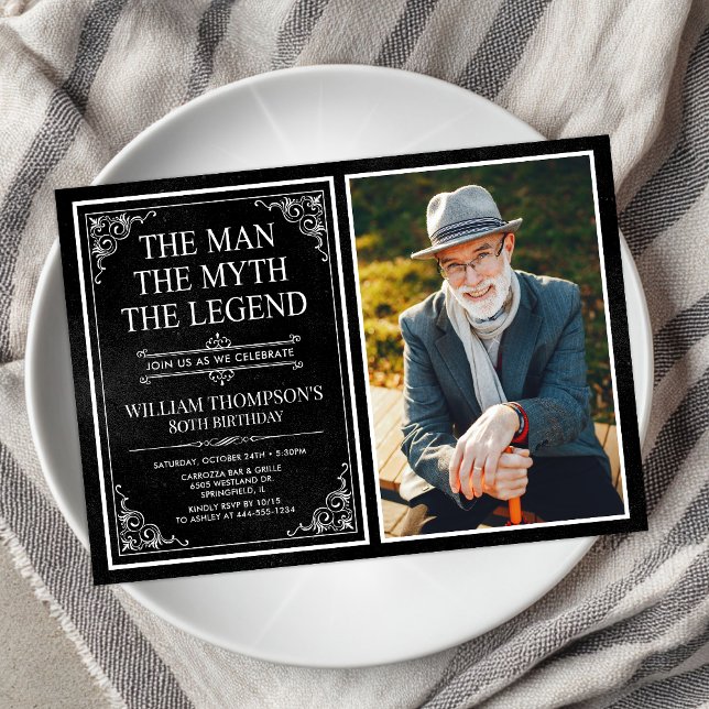 Mannen Myten Legenden 80-årsdag Inbjudningar (Skapare uppladdad)