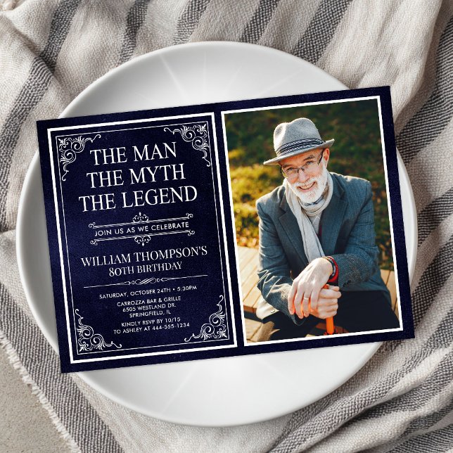 Mannen Myten Legenden 80-årsdag Inbjudningar (Skapare uppladdad)