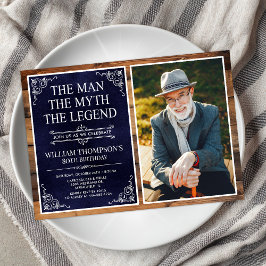 Mannen Myten Legenden 80-årsdag Inbjudningar